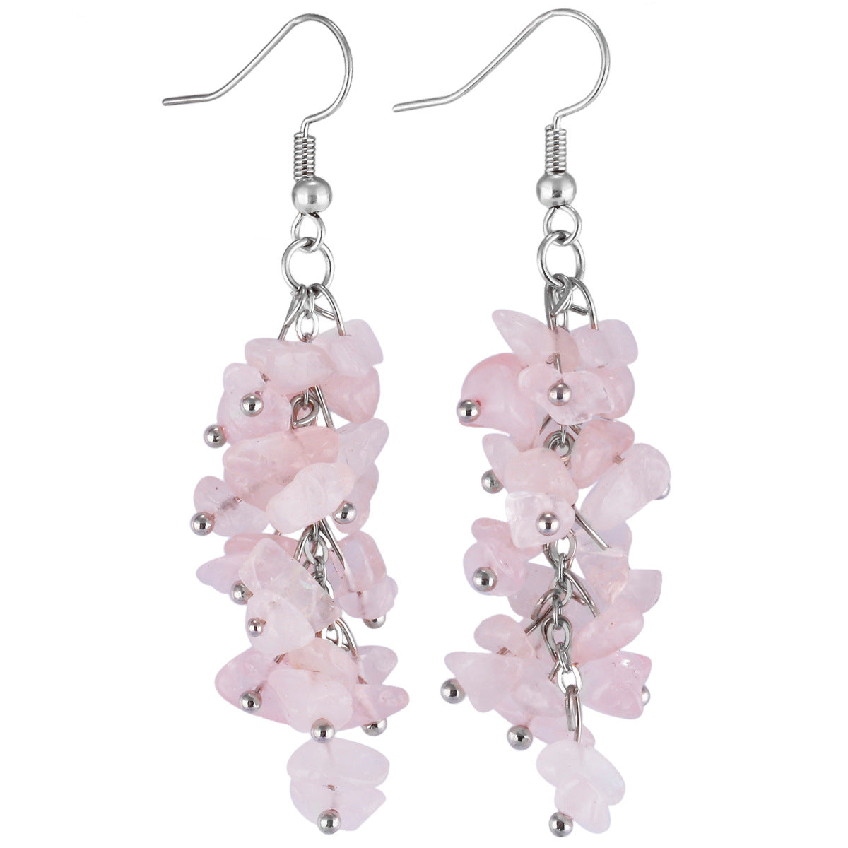 Wholesale Crystal Irregular Gravel Colored Grape String Tassel String Earrings
